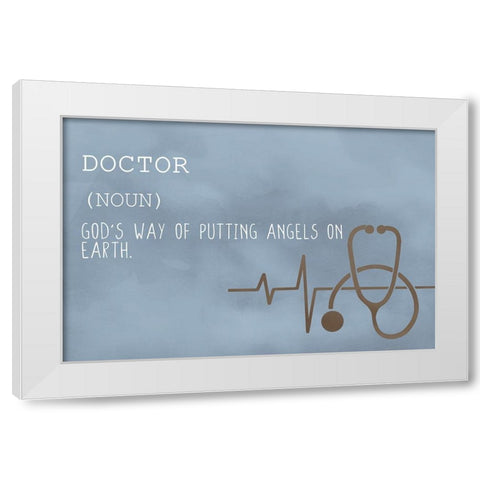 Doctor Blue White Modern Wood Framed Art Print by Bailey, Ann