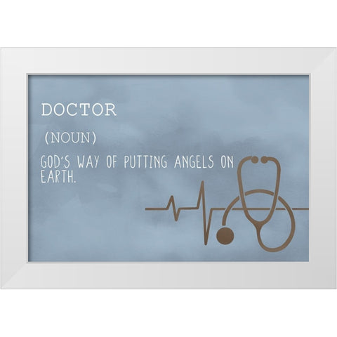 Doctor Blue White Modern Wood Framed Art Print by Bailey, Ann