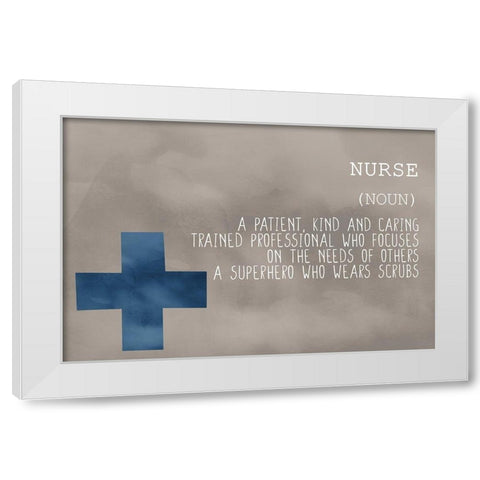 Nurse Blue White Modern Wood Framed Art Print by Bailey, Ann