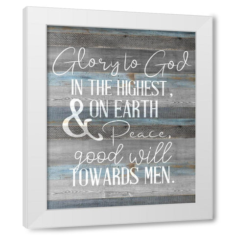 Peace to Men White Modern Wood Framed Art Print by Bailey, Ann