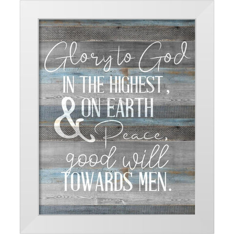 Peace to Men White Modern Wood Framed Art Print by Bailey, Ann