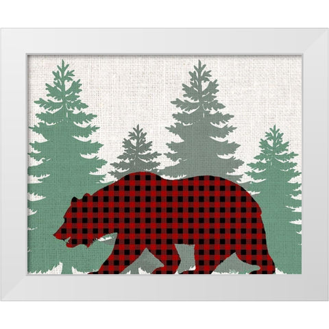 Bear Plaid White Modern Wood Framed Art Print by Bailey, Ann