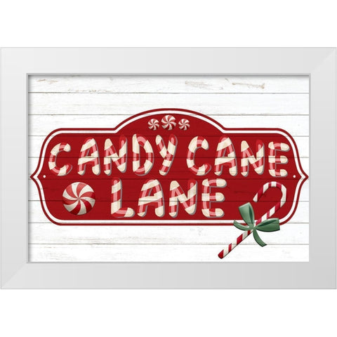 Candy Cane Lane White Modern Wood Framed Art Print by Bailey, Ann