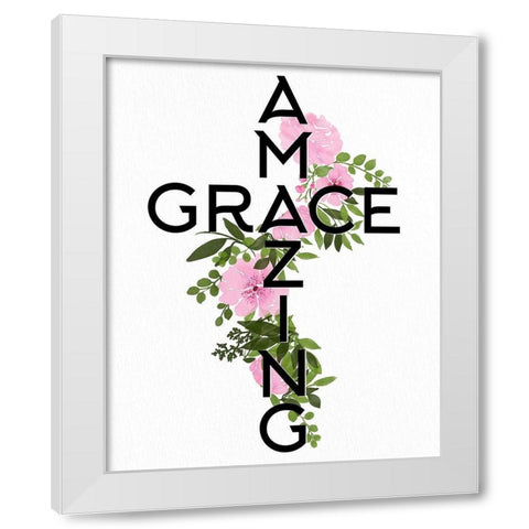 Amazing Grace White Modern Wood Framed Art Print by Bailey, Ann
