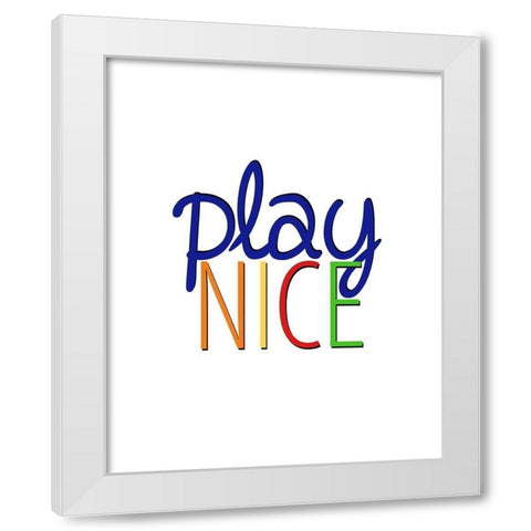 Play Nice 1 White Modern Wood Framed Art Print by Bailey, Ann
