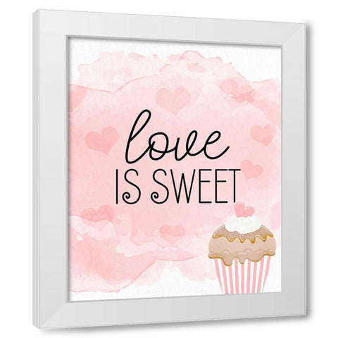 Love is Sweet White Modern Wood Framed Art Print by Bailey, Ann