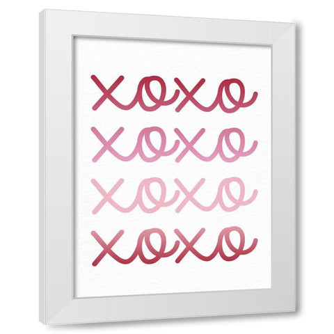 Ombre XOXO White Modern Wood Framed Art Print by Bailey, Ann