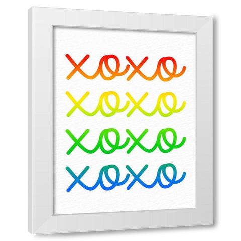 Ombre XOXO 2 White Modern Wood Framed Art Print by Bailey, Ann