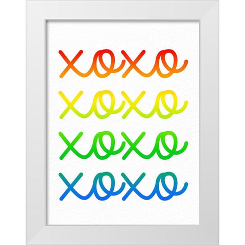 Ombre XOXO 2 White Modern Wood Framed Art Print by Bailey, Ann