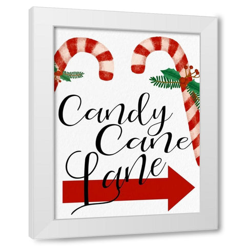 Candy Cane Lane White Modern Wood Framed Art Print by Bailey, Ann