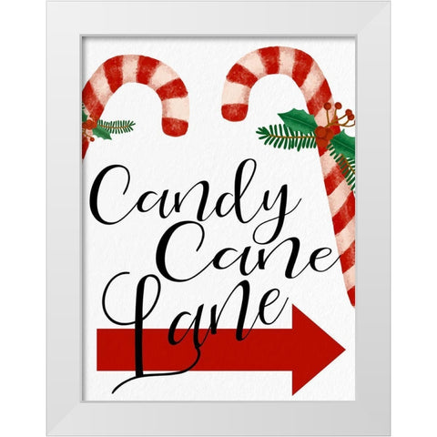 Candy Cane Lane White Modern Wood Framed Art Print by Bailey, Ann