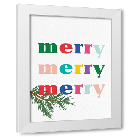 Merry Merry Merry White Modern Wood Framed Art Print by Bailey, Ann
