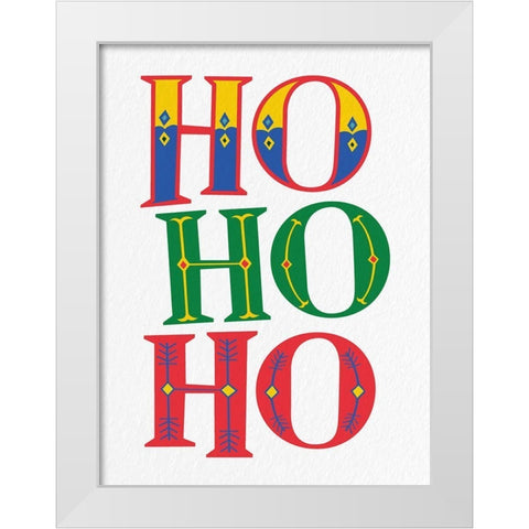 Ho Ho Ho White Modern Wood Framed Art Print by Bailey, Ann