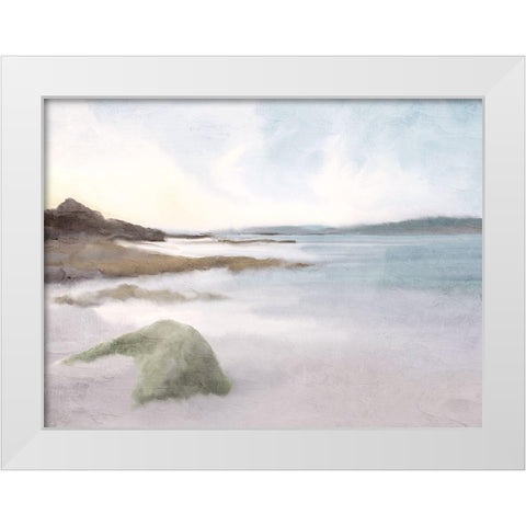 Quiet Beach White Modern Wood Framed Art Print by Bailey, Ann