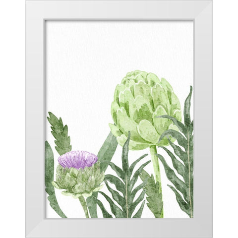 Watercolor Artichoke 1 White Modern Wood Framed Art Print by Bailey, Ann