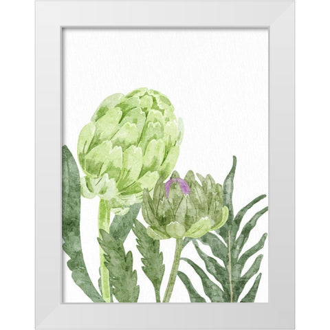 Watercolor Artichoke 2 White Modern Wood Framed Art Print by Bailey, Ann