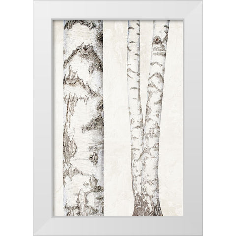 Birches 2 White Modern Wood Framed Art Print by Bailey, Ann