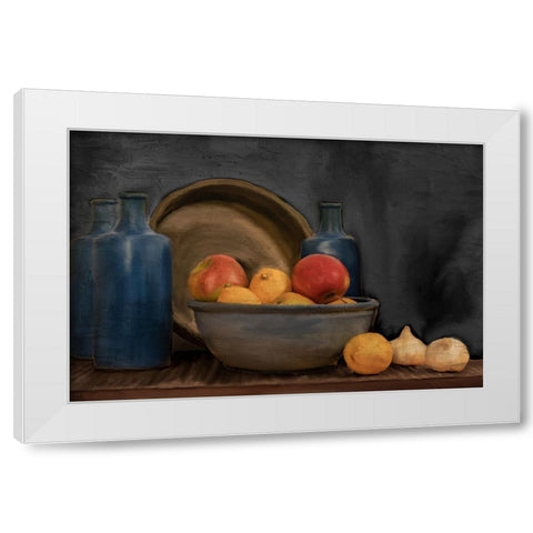 Fruit And Jars White Modern Wood Framed Art Print by Bailey, Ann