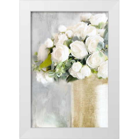 White Roses 2 White Modern Wood Framed Art Print by Bailey, Ann