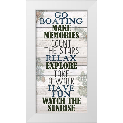 Cabin Rules 2 White Modern Wood Framed Art Print by Bailey, Ann