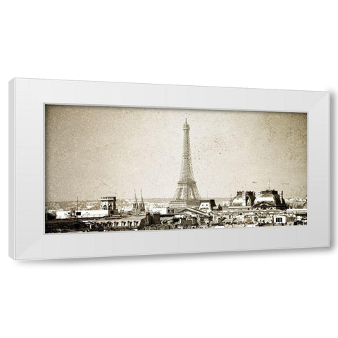 Paris Skyline White Modern Wood Framed Art Print by Bailey, Ann