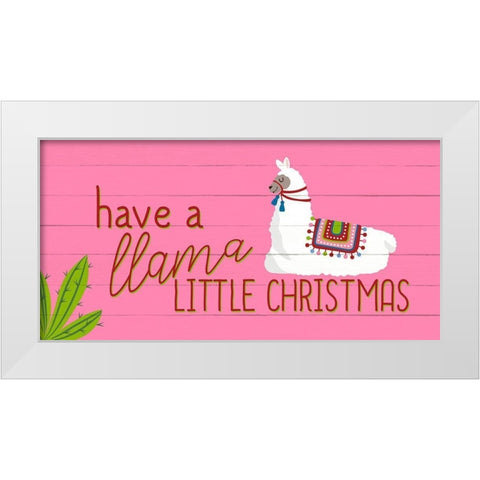 Llama Christmas White Modern Wood Framed Art Print by Bailey, Ann