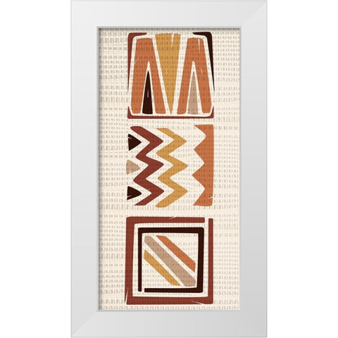 Rattan Pattern 1 White Modern Wood Framed Art Print by Bailey, Ann