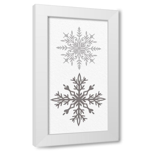 Snowflake Panel White Modern Wood Framed Art Print by Bailey, Ann