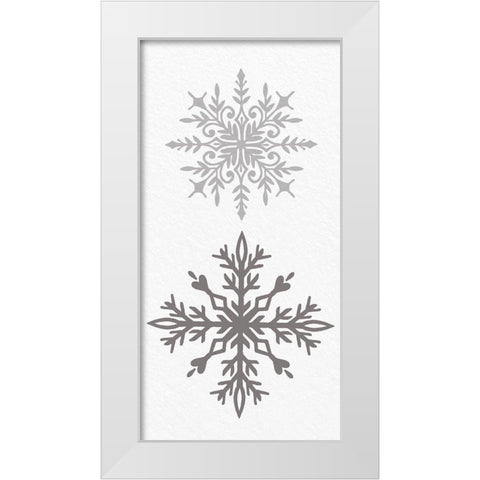Snowflake Panel White Modern Wood Framed Art Print by Bailey, Ann