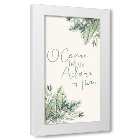 Come Let Us Adore White Modern Wood Framed Art Print by Bailey, Ann