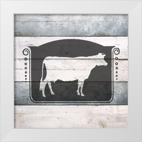 Farm Fresh Beef 1 White Modern Wood Framed Art Print by Bailey, Ann
