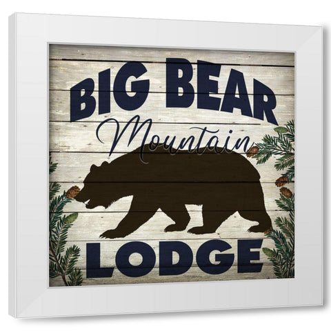 Big Bear Lodge White Modern Wood Framed Art Print by Bailey, Ann