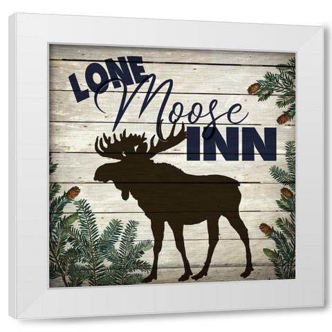 Lone Moose Inn White Modern Wood Framed Art Print by Bailey, Ann