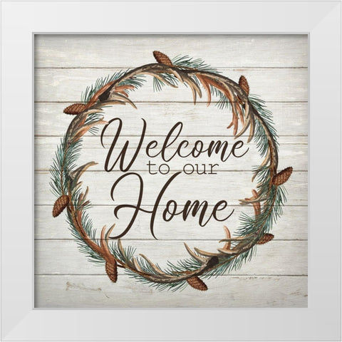 Welcome to Our Home White Modern Wood Framed Art Print by Bailey, Ann