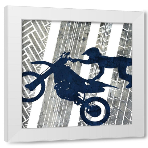 Motocross 2 White Modern Wood Framed Art Print by Bailey, Ann