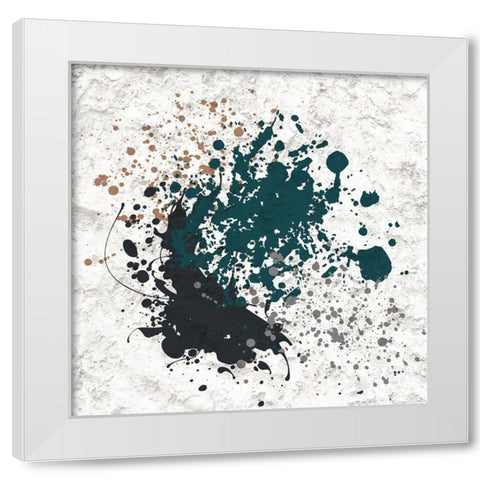 Splatter Square 1 White Modern Wood Framed Art Print by Bailey, Ann