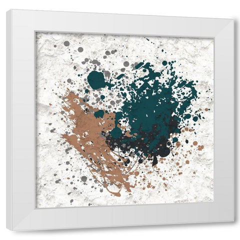 Splatter Square 2 White Modern Wood Framed Art Print by Bailey, Ann