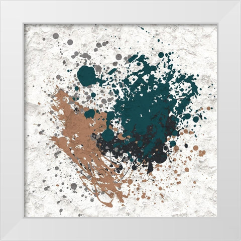 Splatter Square 2 White Modern Wood Framed Art Print by Bailey, Ann