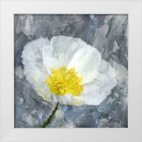 Poppy Blues 1 White Modern Wood Framed Art Print by Bailey, Ann