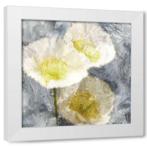 Poppy Blues 2 White Modern Wood Framed Art Print by Bailey, Ann