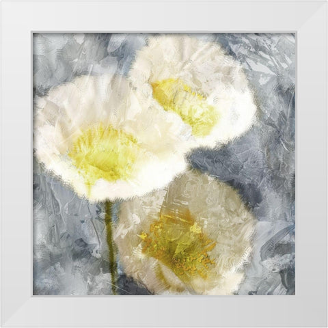 Poppy Blues 2 White Modern Wood Framed Art Print by Bailey, Ann