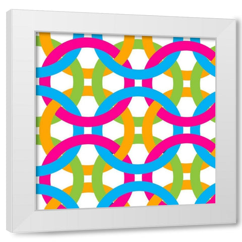 Tile Brights 1 White Modern Wood Framed Art Print by Bailey, Ann