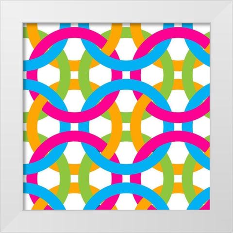 Tile Brights 1 White Modern Wood Framed Art Print by Bailey, Ann