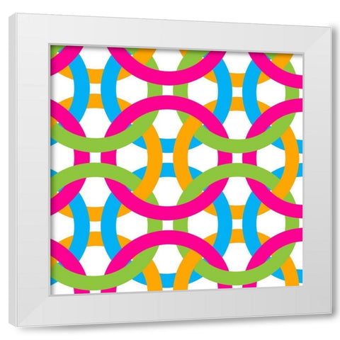 Tile Brights 2 White Modern Wood Framed Art Print by Bailey, Ann