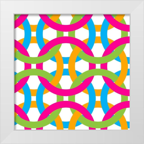 Tile Brights 2 White Modern Wood Framed Art Print by Bailey, Ann