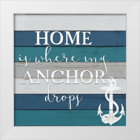 Anchor Drops White Modern Wood Framed Art Print by Bailey, Ann