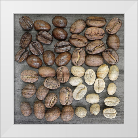 Coffee Beans 3 White Modern Wood Framed Art Print by Bailey, Ann