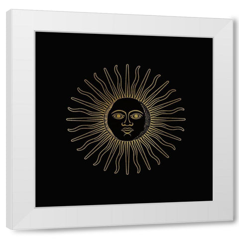 Sun Moon Gold 1 White Modern Wood Framed Art Print by Bailey, Ann