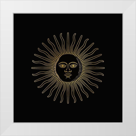 Sun Moon Gold 1 White Modern Wood Framed Art Print by Bailey, Ann