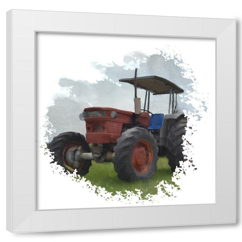 Tractor Splash White Modern Wood Framed Art Print by Bailey, Ann